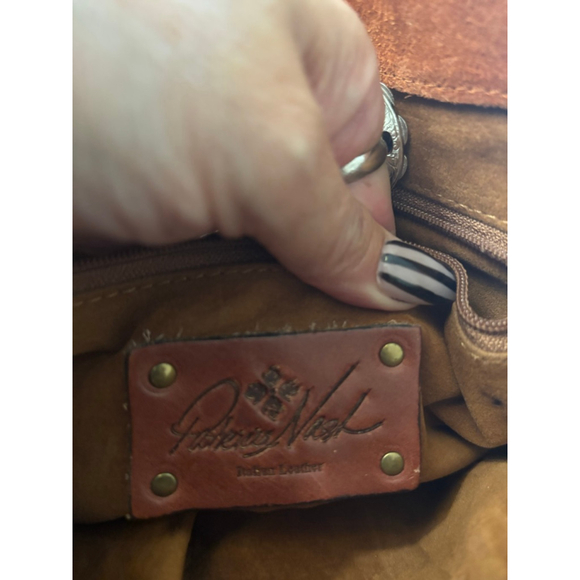 Patricia Nash Patchwork Leather Crossbody Bag Brown Black One Size - Picture 10 of 13